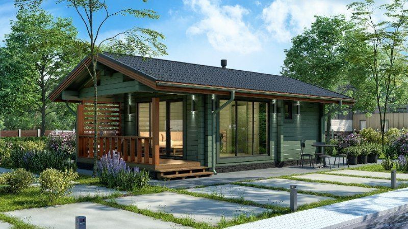 Финская баня из клееного бруса Квебек