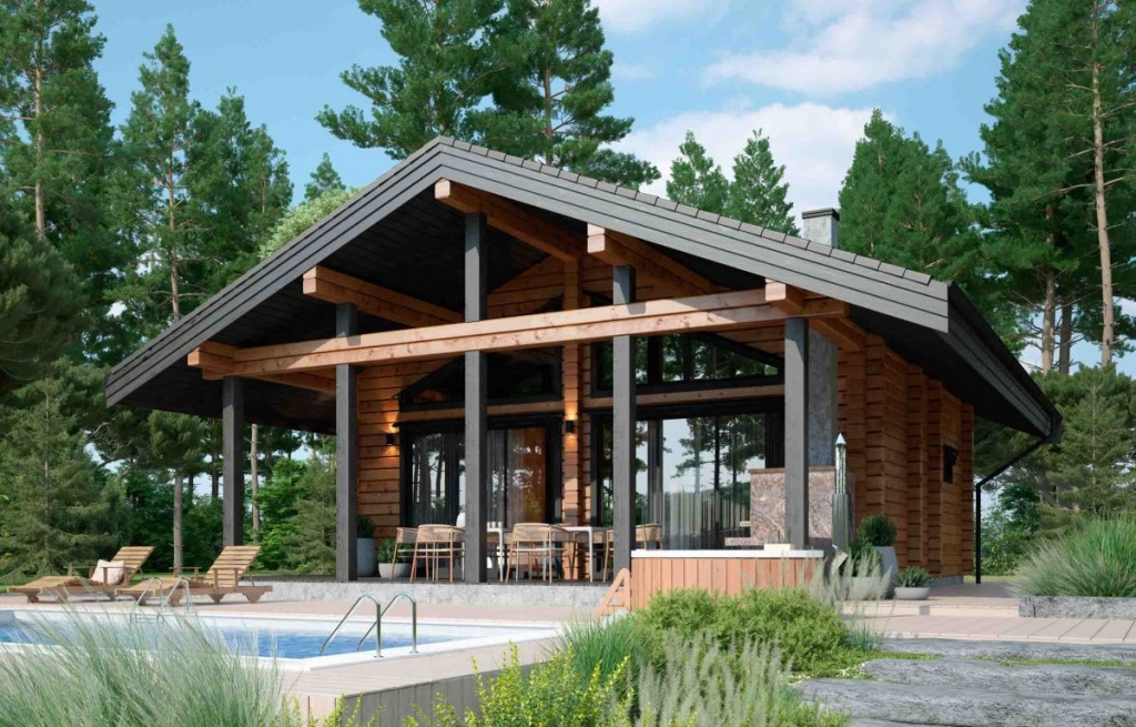 Бани из клееного бруса фахверковая 8 на 11 Лейпциг