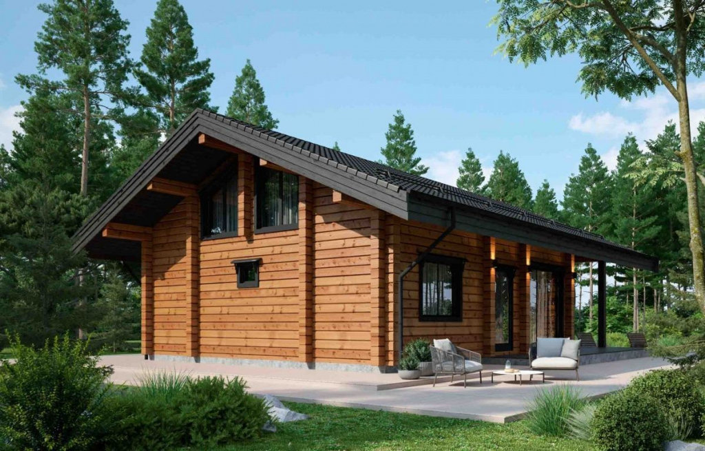 Бани из клееного бруса фахверковая 8 на 11 Лейпциг