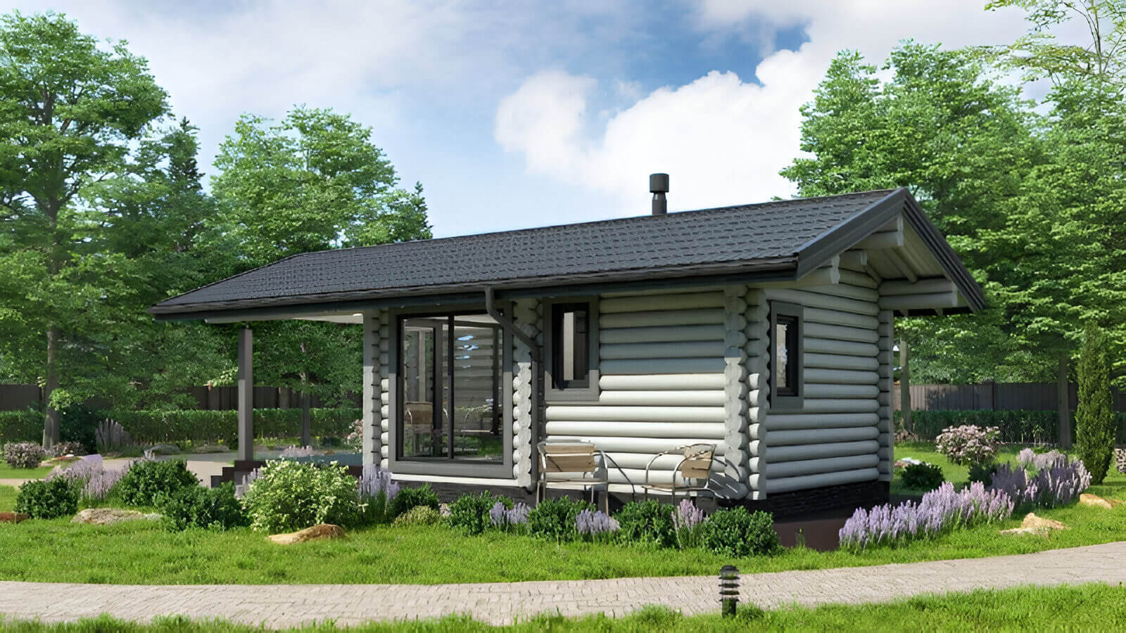 Финская баня из бревна Оттава