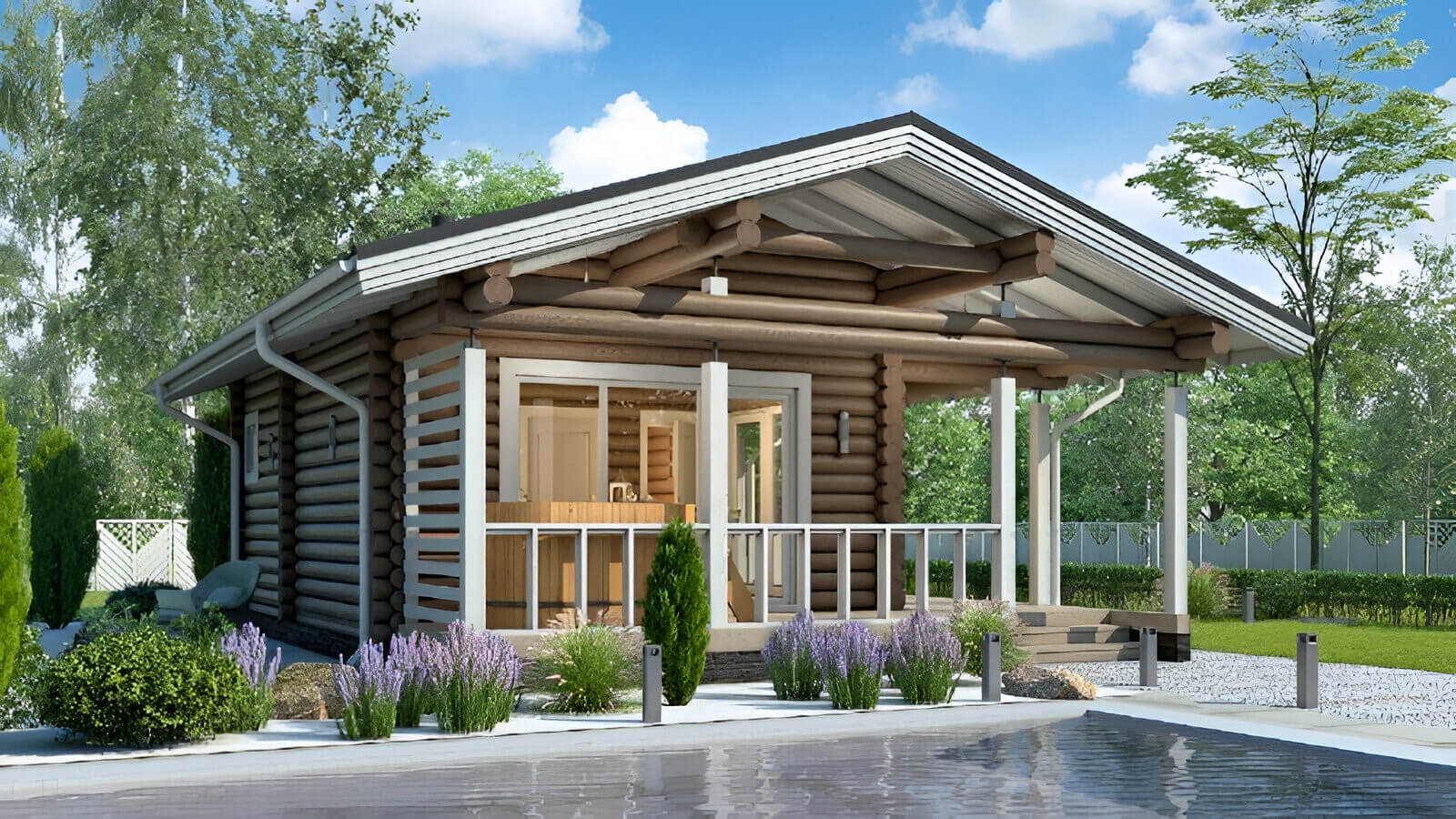 Финская баня из бревна Рочестер