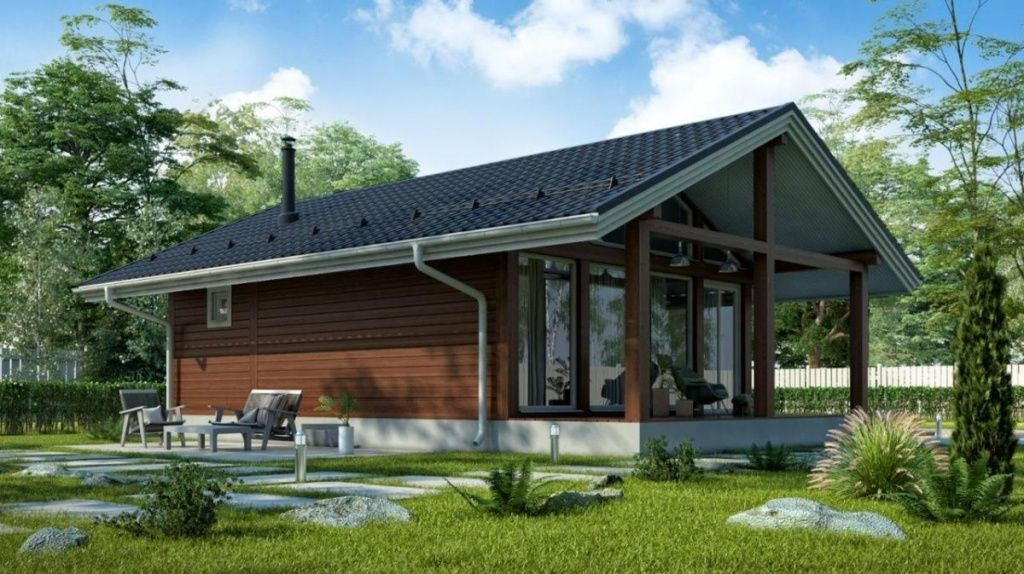 Баня из бруса фахверковая 6 на 9 Вольфсбург