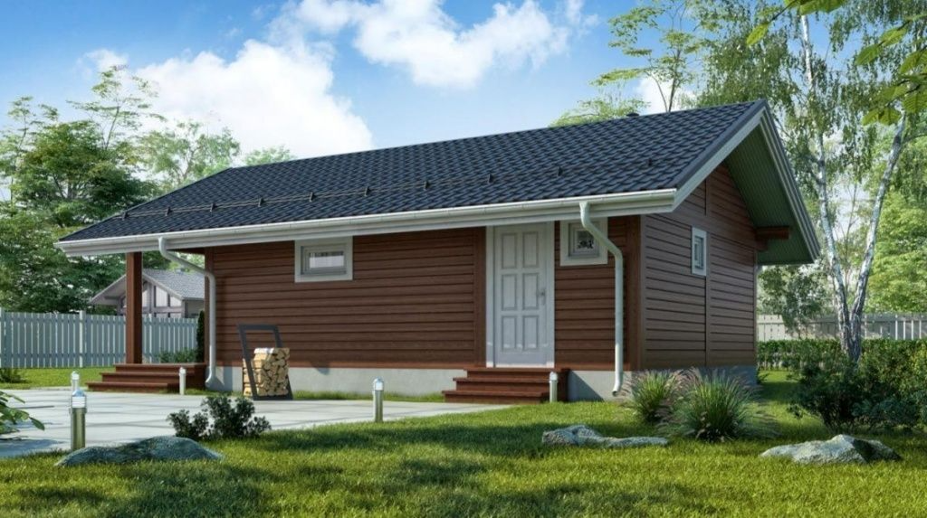 Баня из бруса фахверковая 6 на 9 Вольфсбург