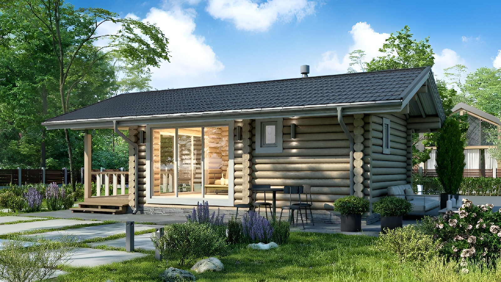 Финская баня из бревна Квебек