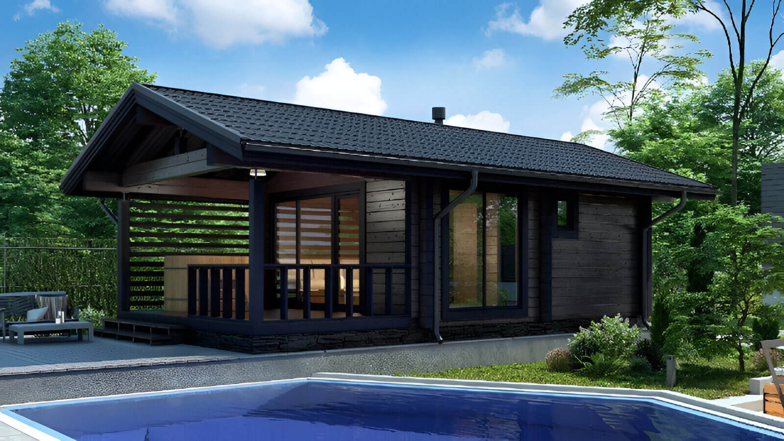 Финская баня из бруса Милуоки