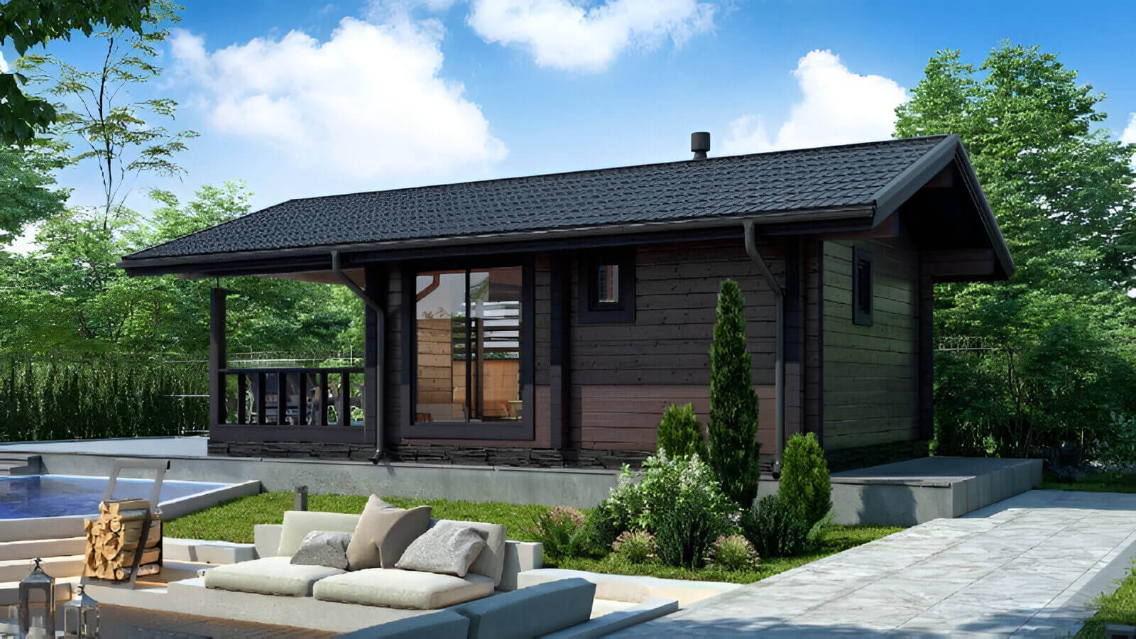 Финская баня из бруса Милуоки