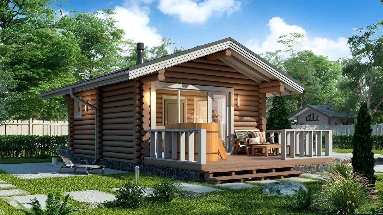 Финская баня из бревна Детройт