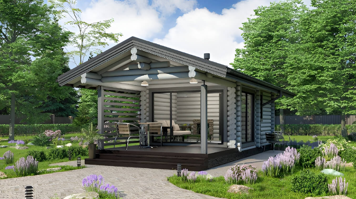 Финская баня из бревна Оттава