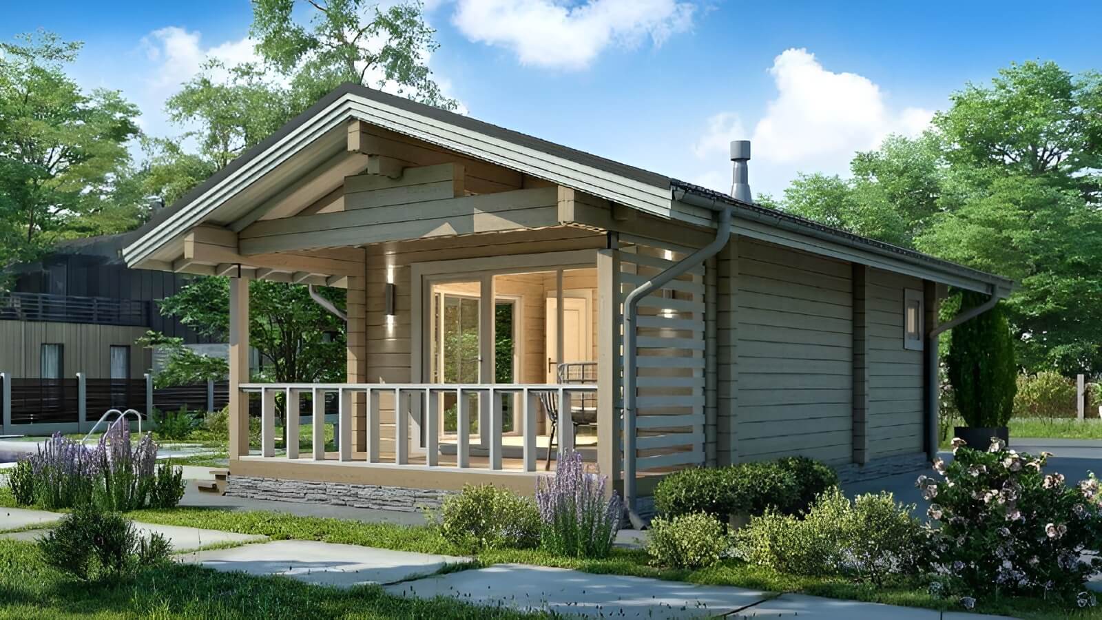 Каркасная баня 9 на 5 Квебек