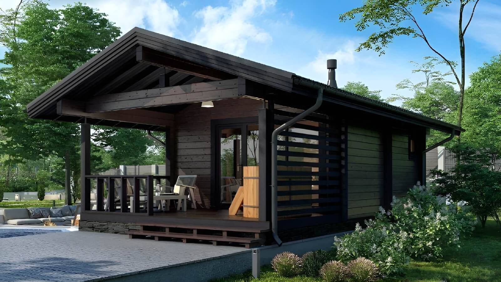 Каркасная баня 9 на 5 Милуоки