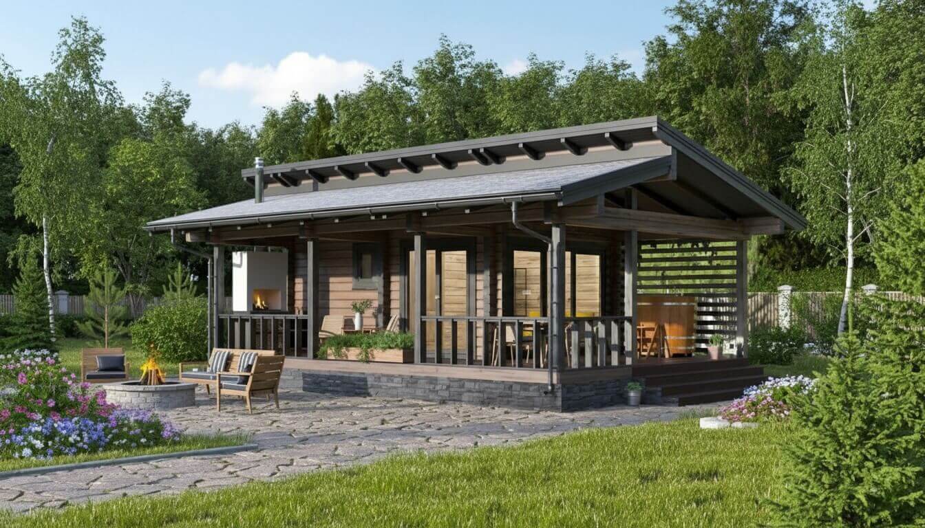 Каркасная баня 9 на 6 Триполи