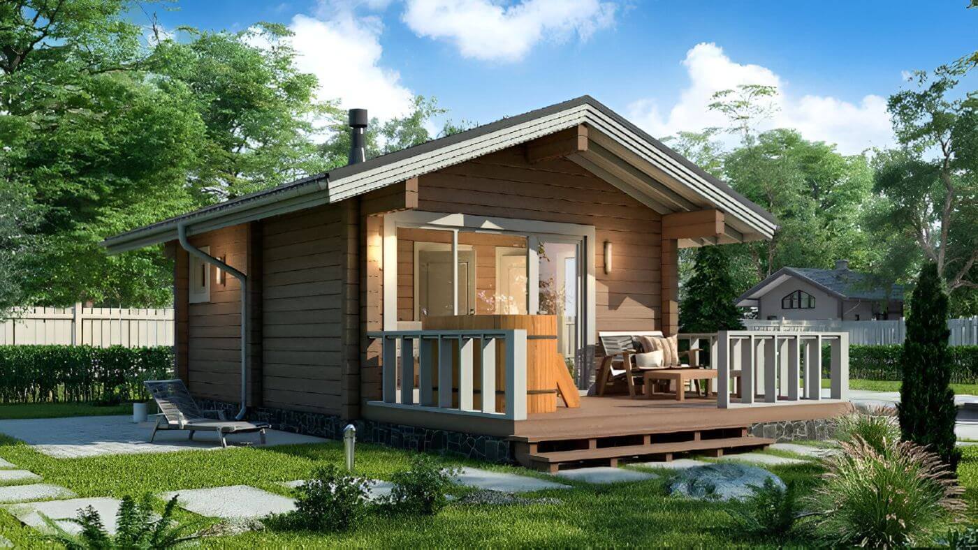 Каркасная баня 9 на 5 Детройт