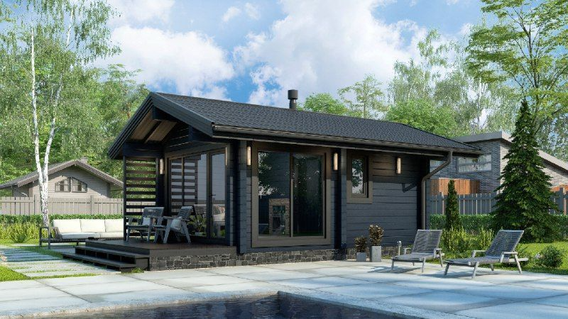 Каркасная баня финская 8 на 4 Монреаль