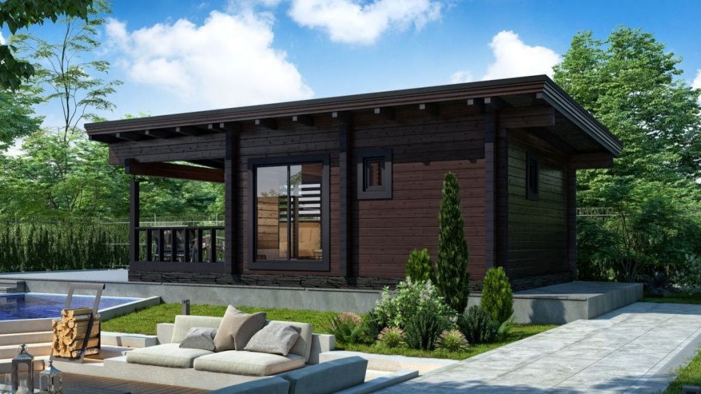 Каркасная баня 5 на 9 Сорренто