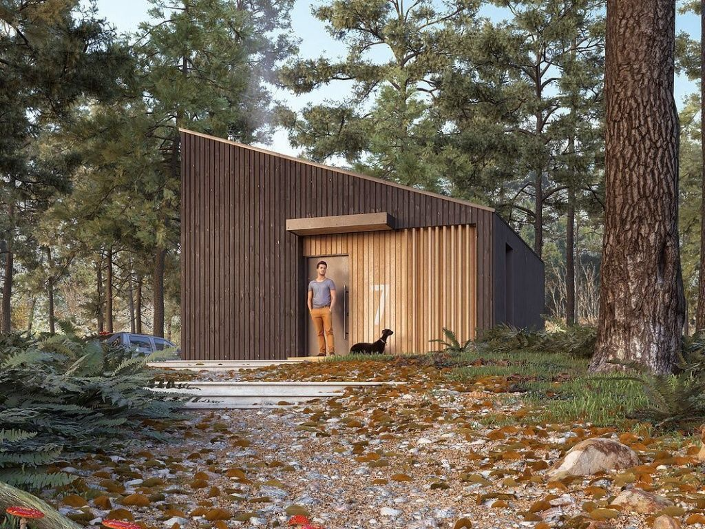 Каркасная баня в стиле барнхаус 6 на 6 Стамбул