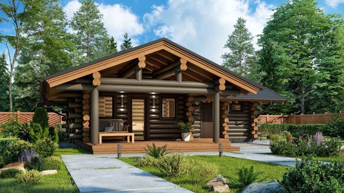 Финская баня из бревна Техас