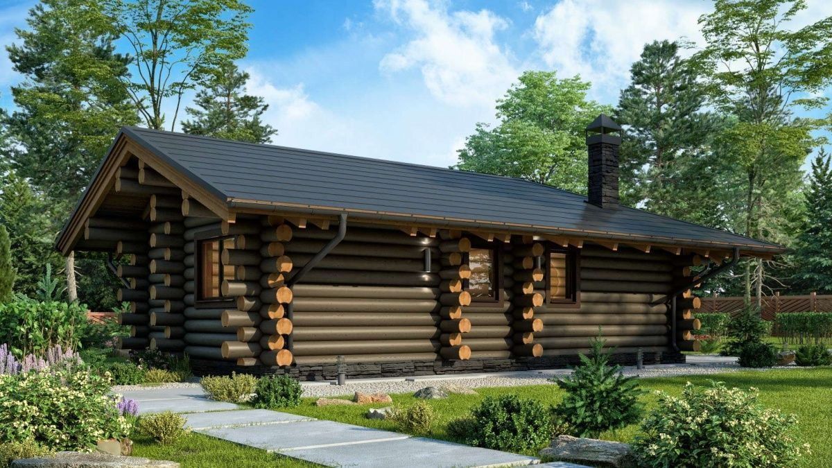 Финская баня из бревна Техас