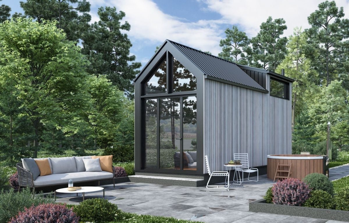 Модульная баня Barn Panorama Wood (7х2,4)