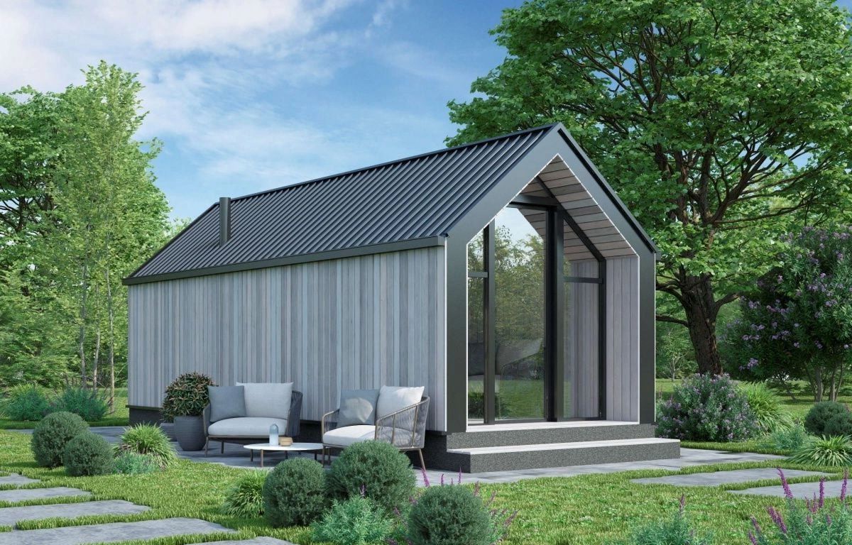 Модульная баня Барнхаус Wood 4х2,4