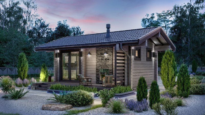 Финская баня из клееного бруса Бостон