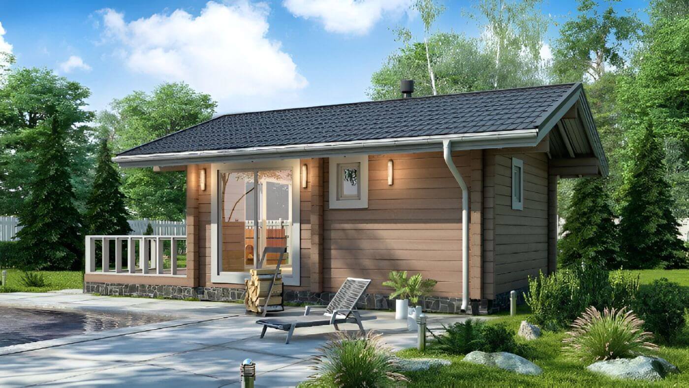 Каркасная баня 9 на 5 Детройт