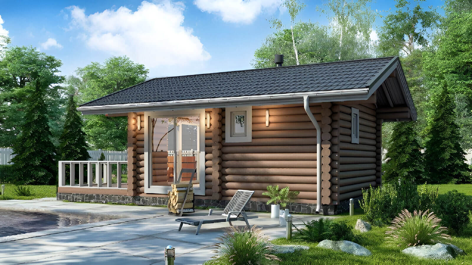 Финская баня из бревна Детройт