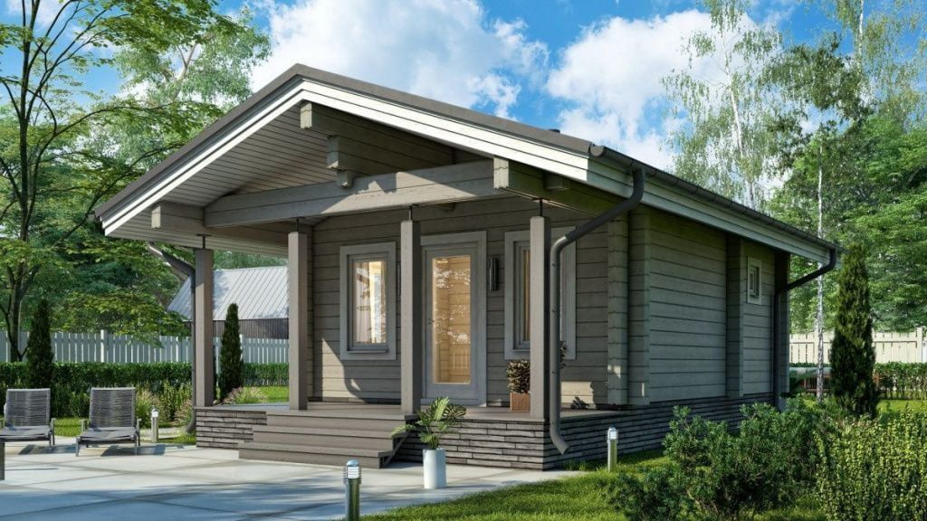 Баня-фахверк из клееного бруса Гент