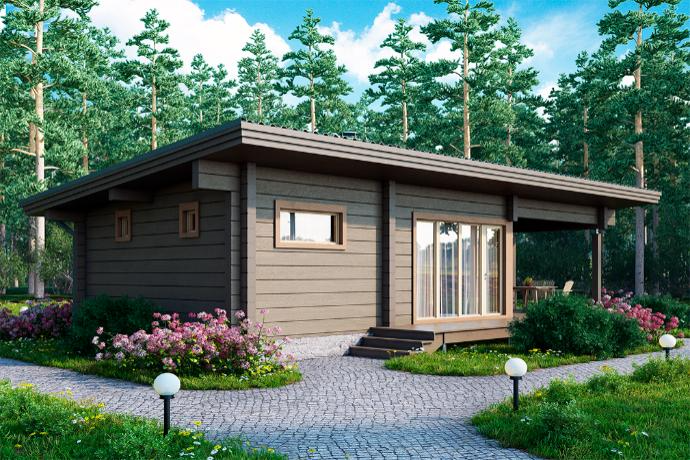 Баня под ключ 5 на 11 с панорамными окнами и террасой Коктебель