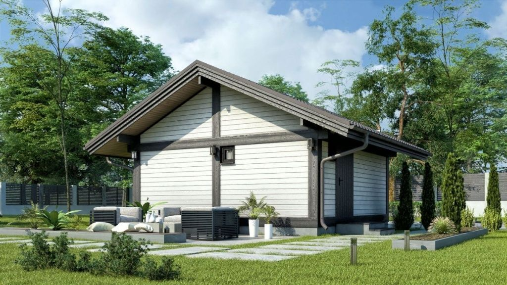 Баня из бруса фахверковая 6 на 6 Магдебург