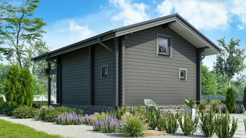 Баня-фахверк из клееного бруса Мерида