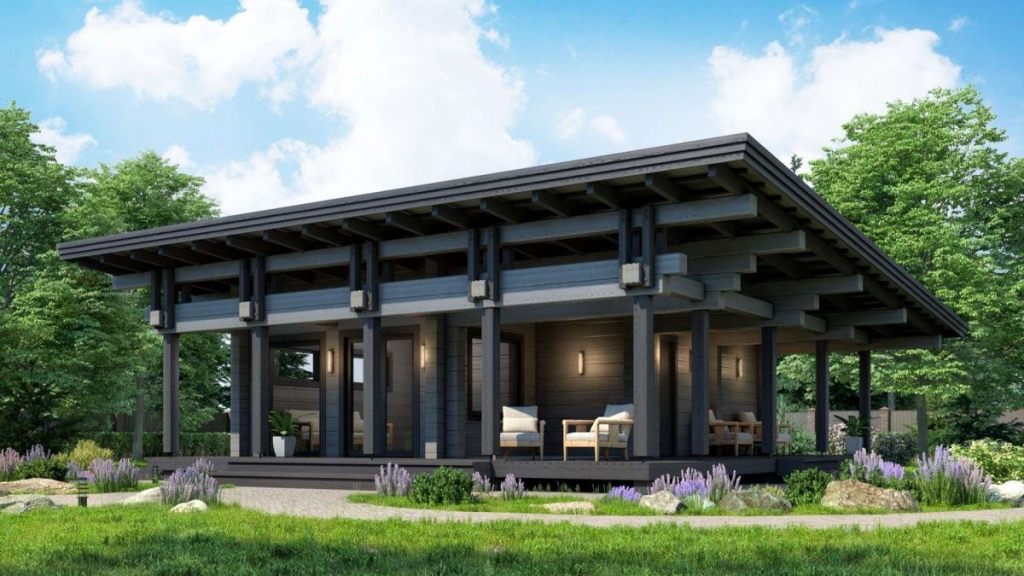 Баня под ключ 10 на 10 с комнатой отдыха и бассейном Онтарио