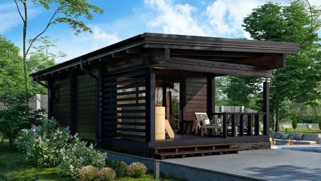 Каркасная баня 5 на 9 Сорренто