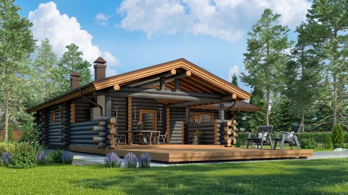 Финская баня из бревна Лондон