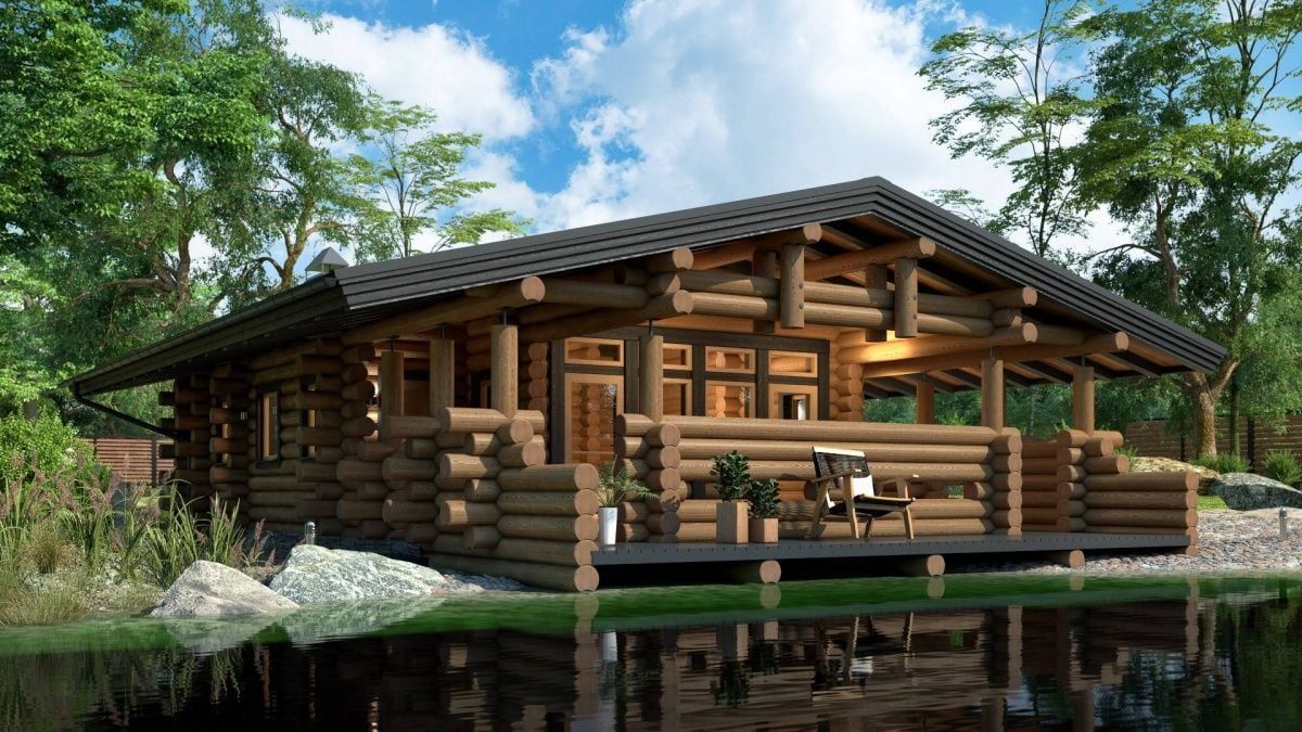 Финская баня из бревна Гамильтон