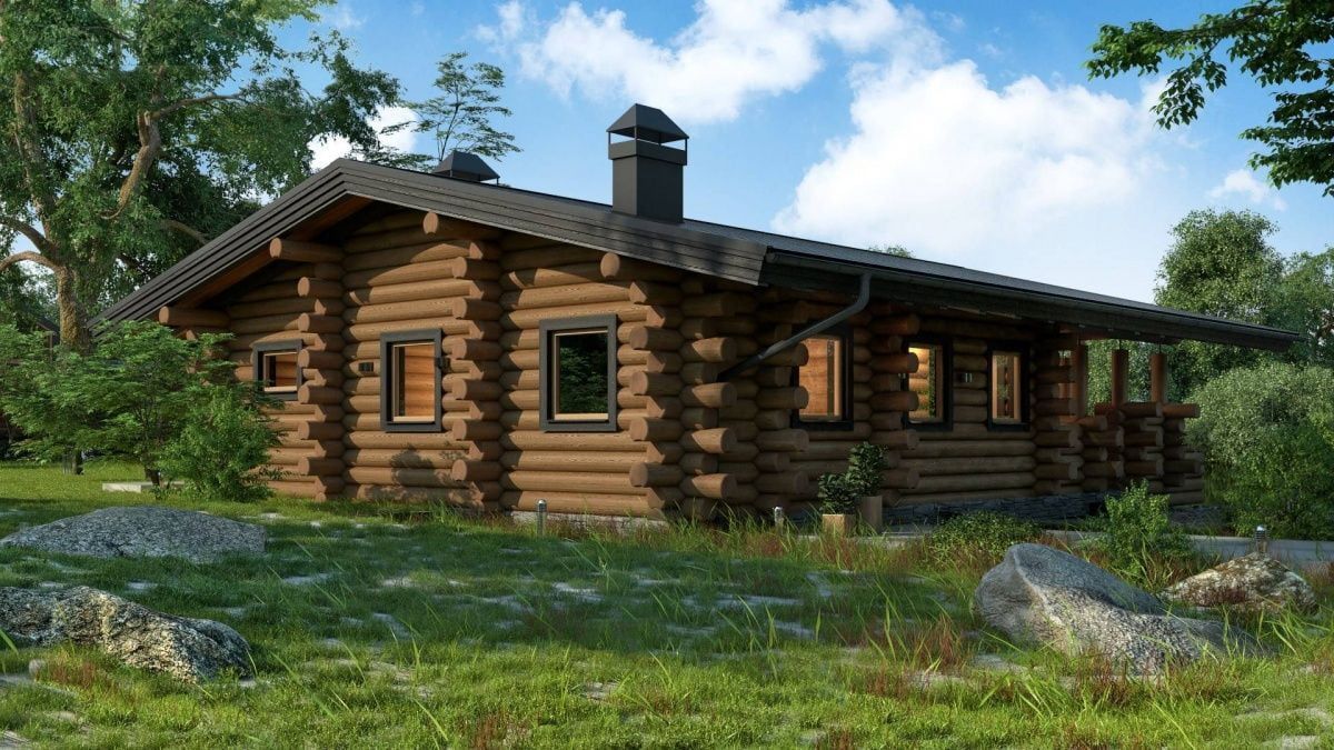 Финская баня из бревна Гамильтон