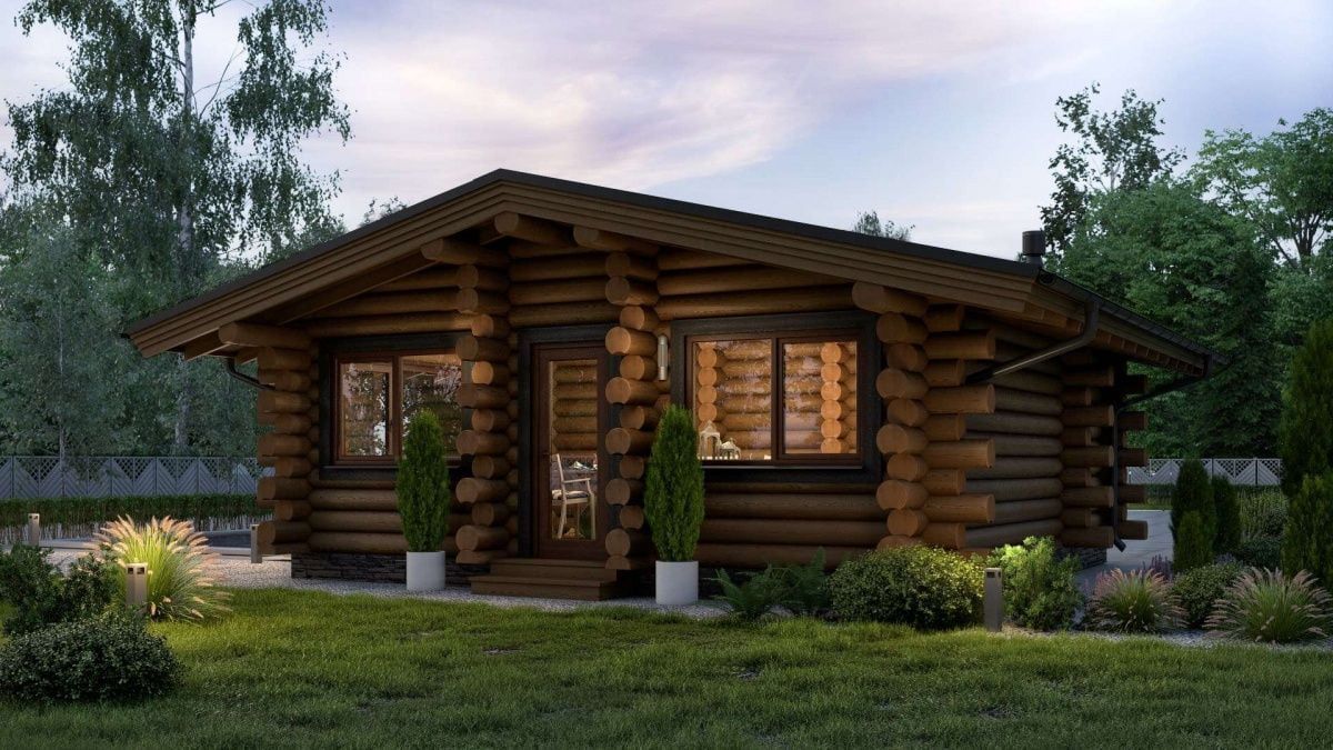 Финская баня из бревна Кингстон