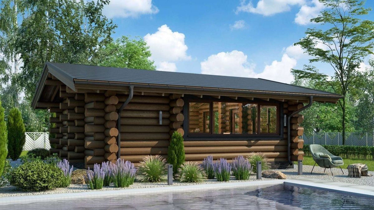 Финская баня из бревна Кингстон