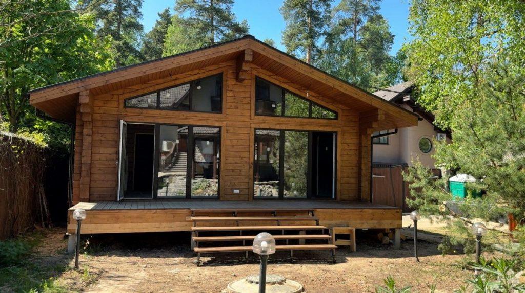 Дом-баня из клееного бруса Валентайн - фото процесса строительства