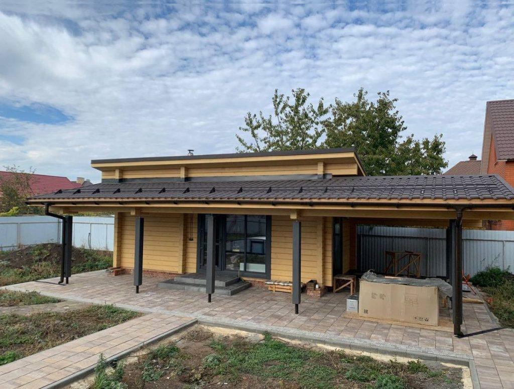 Баня из клееного бруса 160х185 по инд.проекту - фото процесса строительства