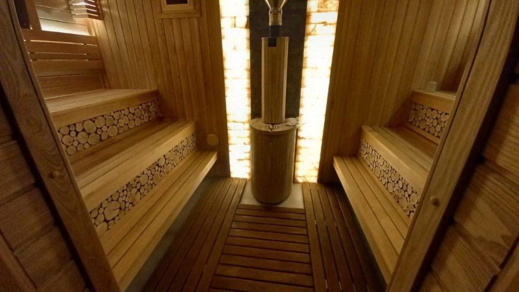 Отделка парной - фото процесса строительства