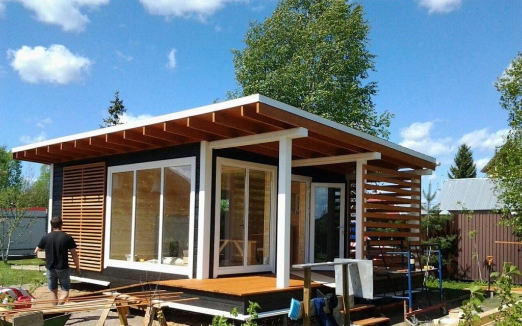 Каркасная баня 5х7.5 - фото процесса строительства