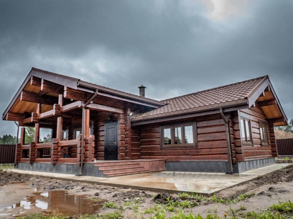 Монтаж парной в бане из Лафета - фото процесса строительства