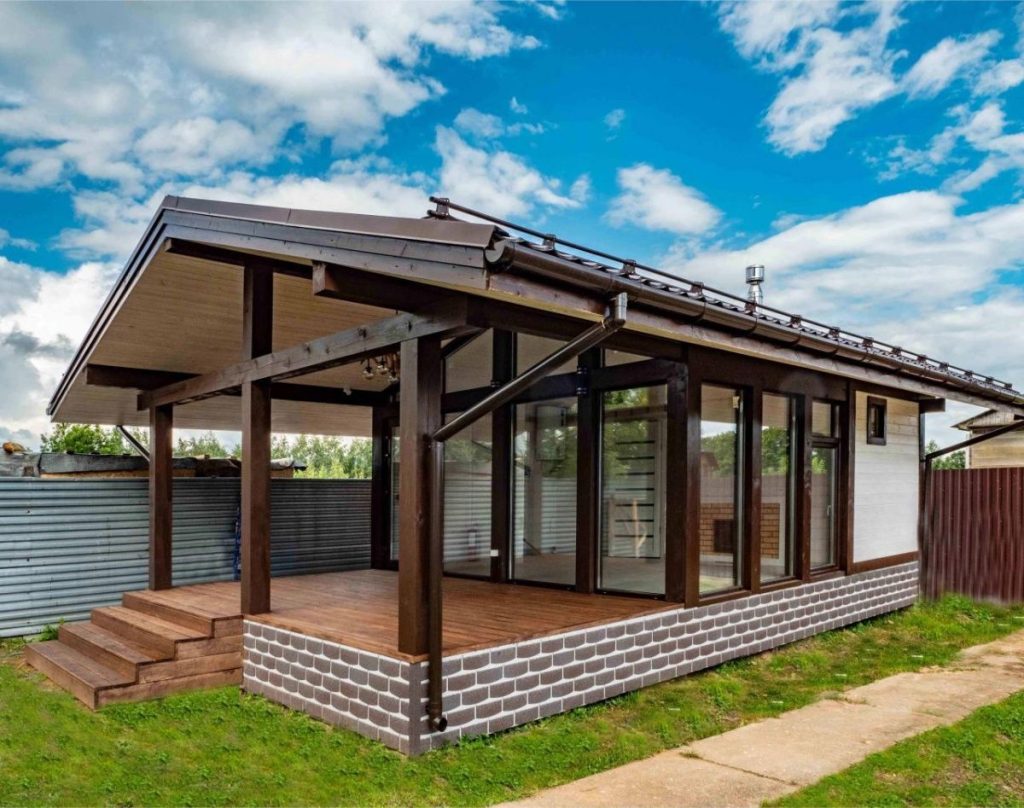 Баня в стиле Фахверк «Берлин» 9х5 - фото процесса строительства