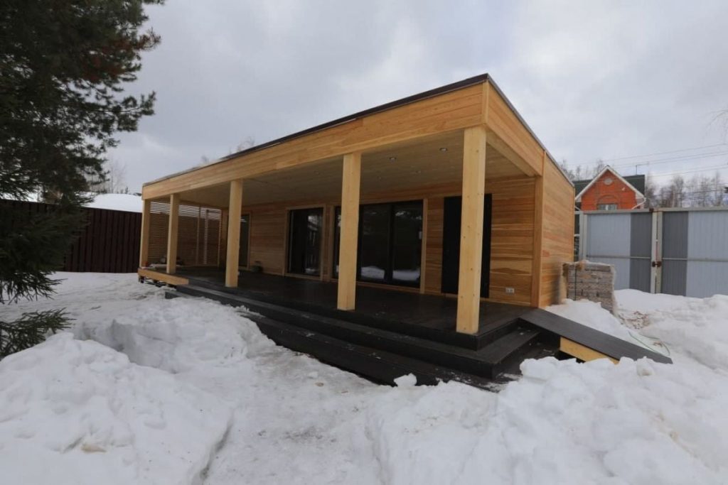 Хай-тек баня «Барселона» 10х4 + Терраса, 7х12 - фото процесса строительства