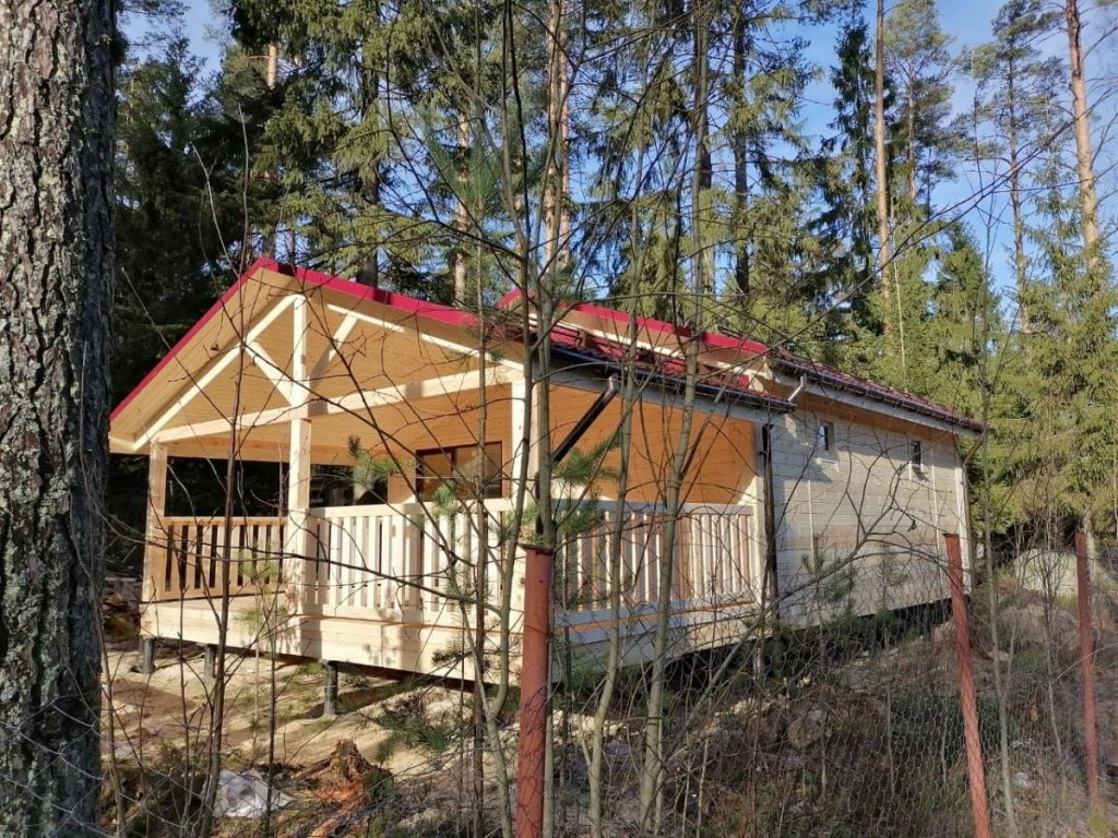 Баня из профилированного бруса 6х11 - фото процесса строительства