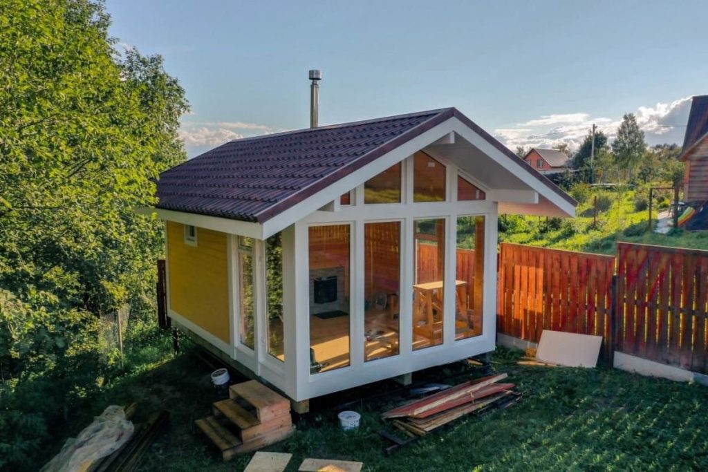 Фахверковая баня «Эссен» 6х4 - фото процесса строительства