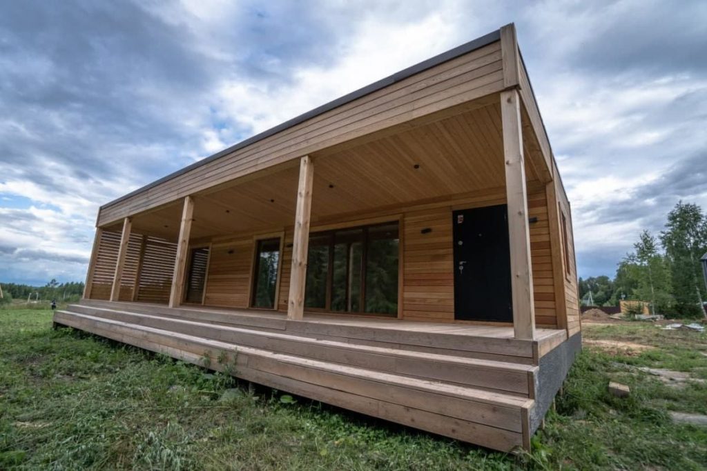 Хай-тек баня «Бангкок» 7х13 - фото процесса строительства