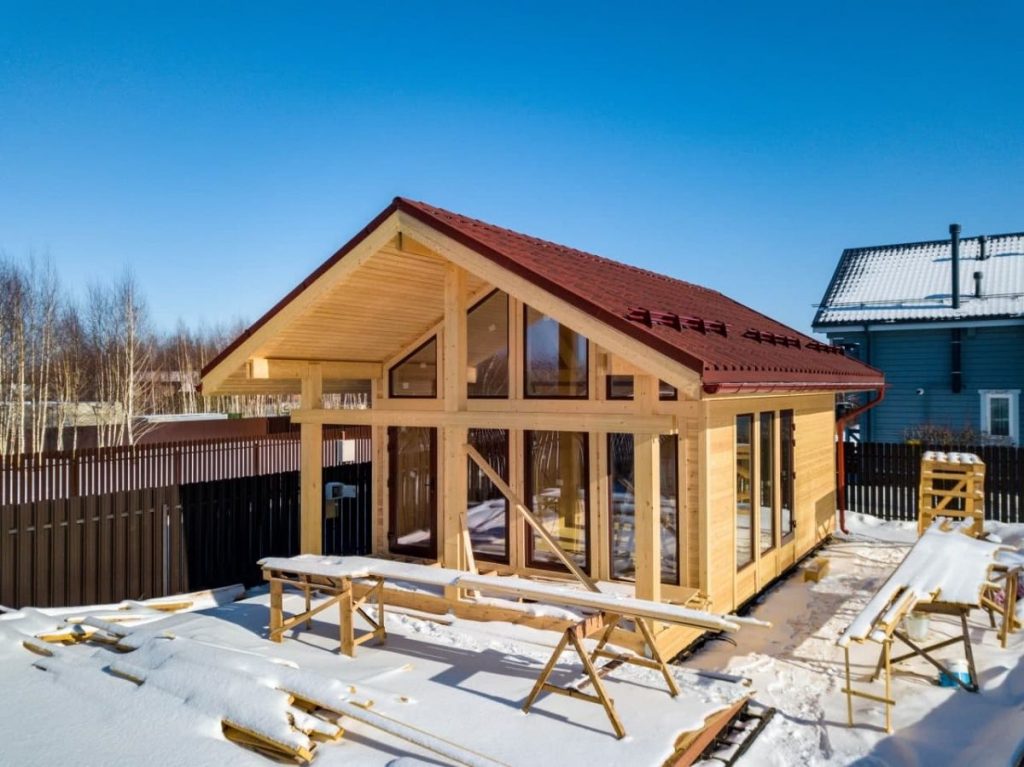 Фахверковая баня «Берлин» 9х5 - фото процесса строительства