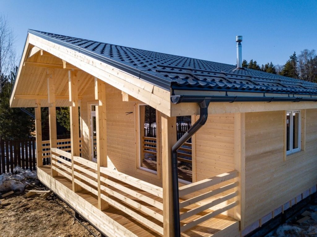 Финская баня «Рейн» 7х8 + терраса 2х8 - фото процесса строительства
