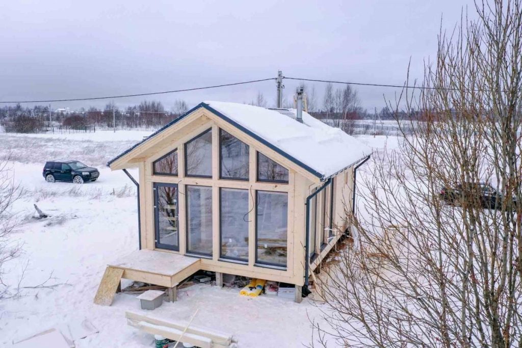 Фахверковая баня «Овьедо» 9×5 - фото процесса строительства